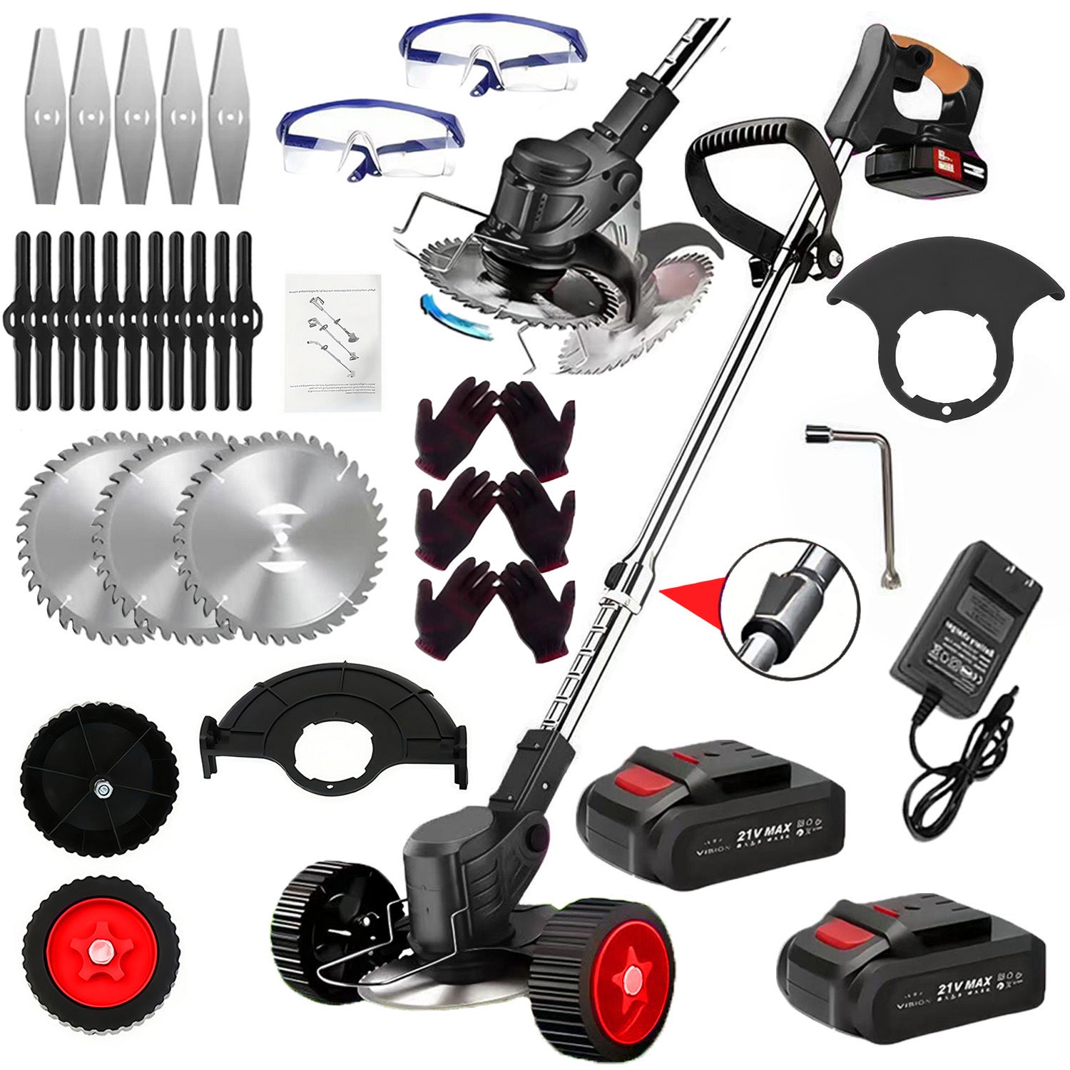 21V Electric Weed Trimmer Pro (2 Batteries)